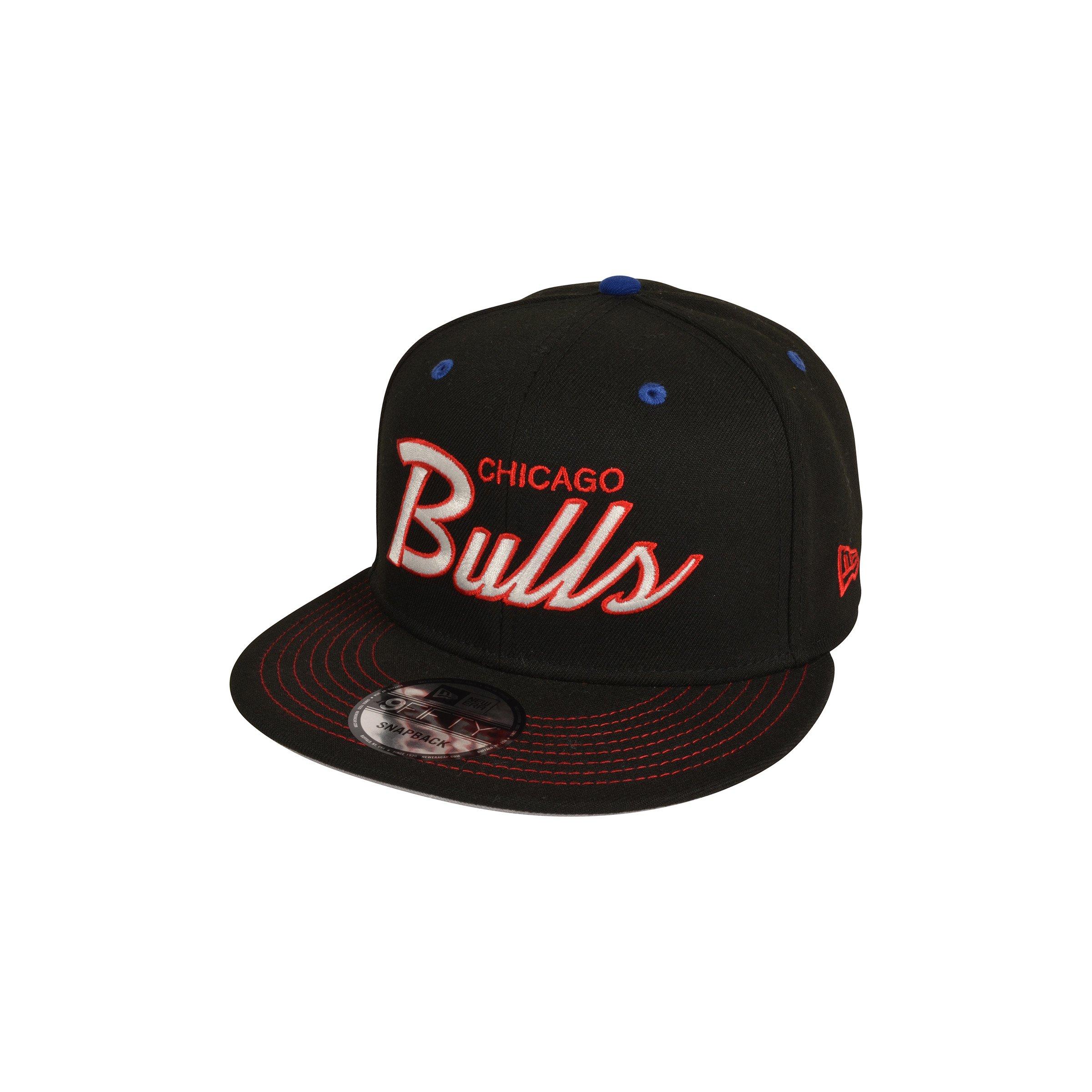 New Era Chicago Bulls 9FIFTY Script Snapback Hat - Multi - BLACK/RED/BLUE